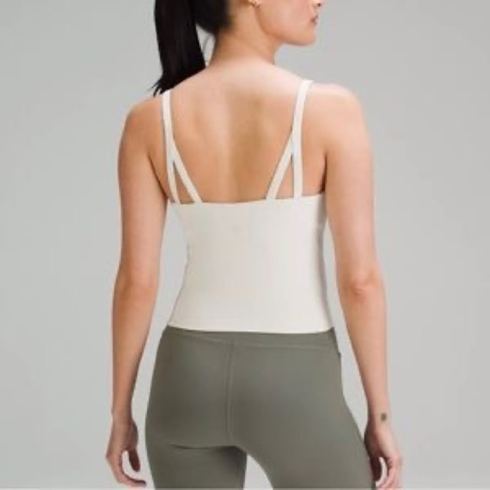 Lululemon Strappy Nulu Shelf Tank Top 8 bone